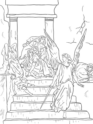 The Firstborn Of The Egyptians Are Slain Coloring Page